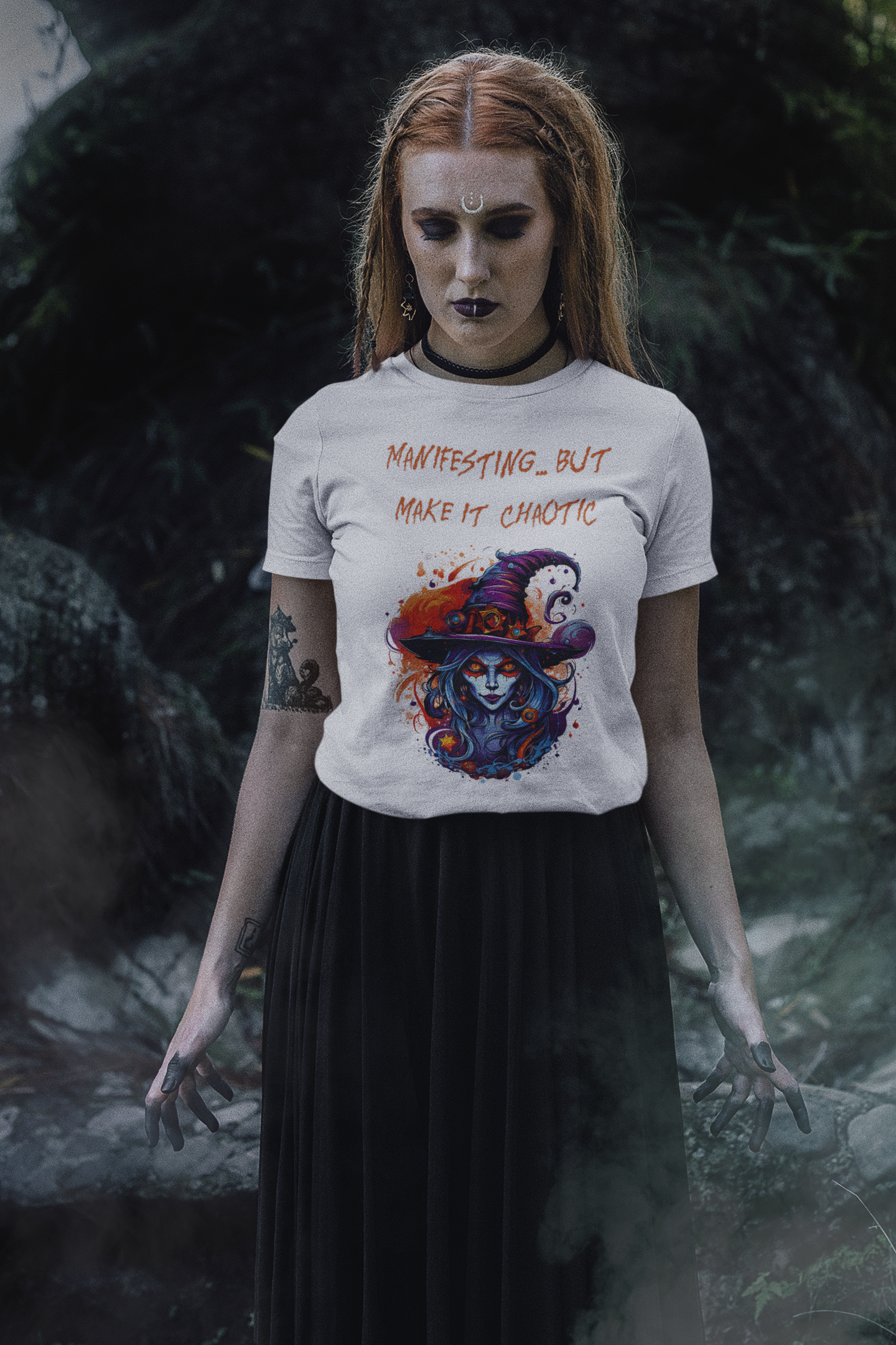 ✨ Manifesting… But Make It Chaotic – Witchy Comfort Colors Tee