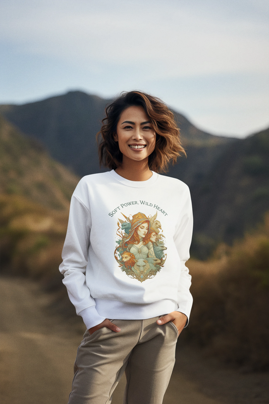 🌸 Soft Power, Wild Heart – Organic French Terry Sweatshirt