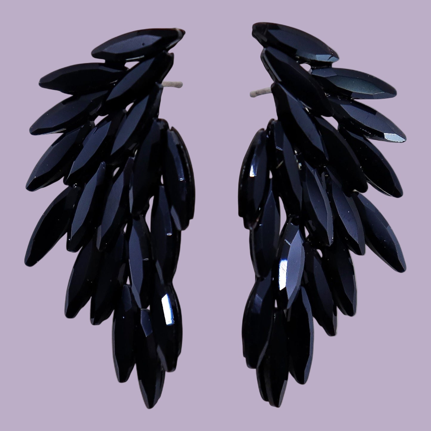 Jet Black Angel Wings Earrings – Embrace Your Inner Fire