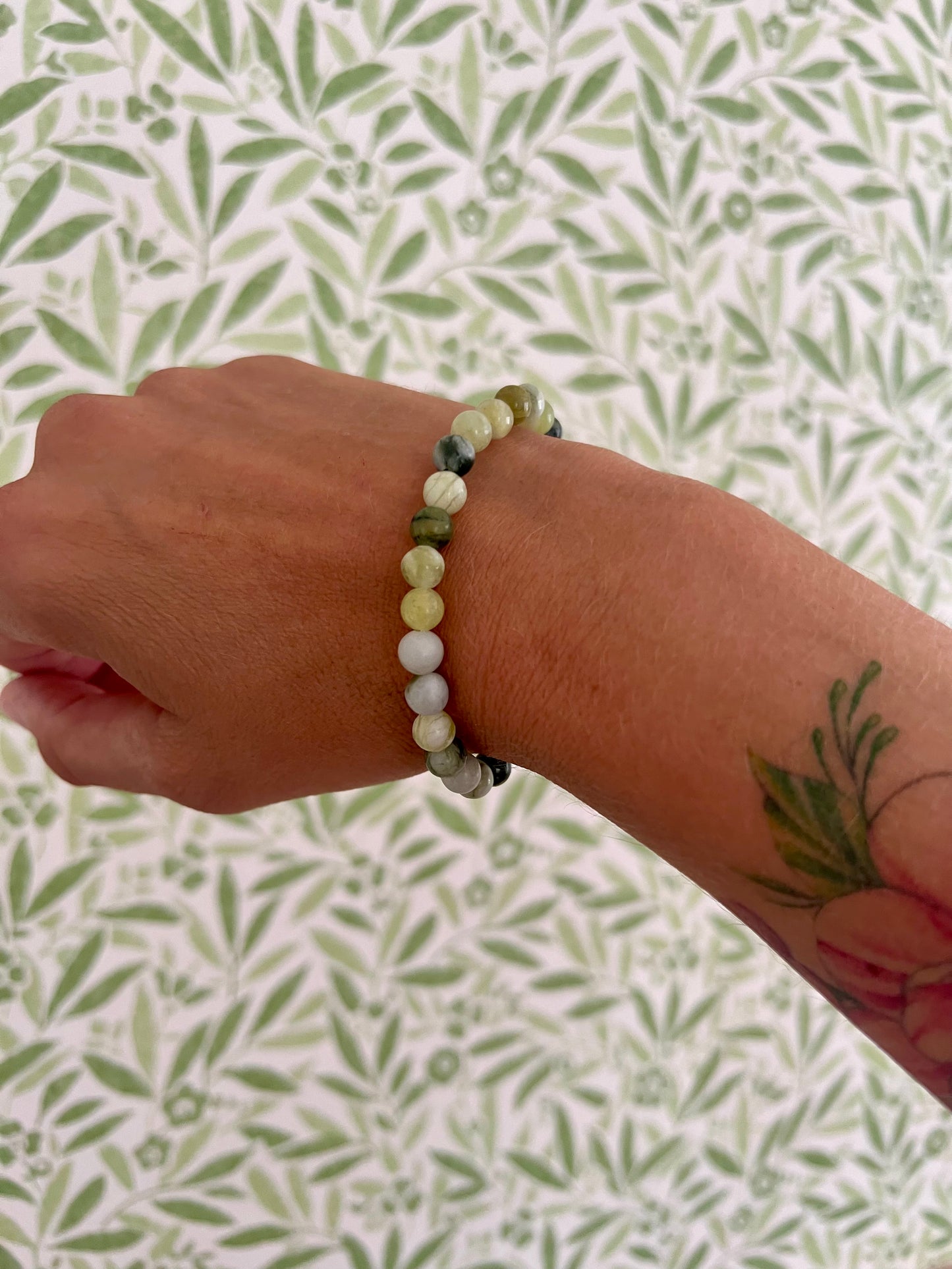 Verdant Harmony – Olive Jade Manifestation Bracelet 🌿✨