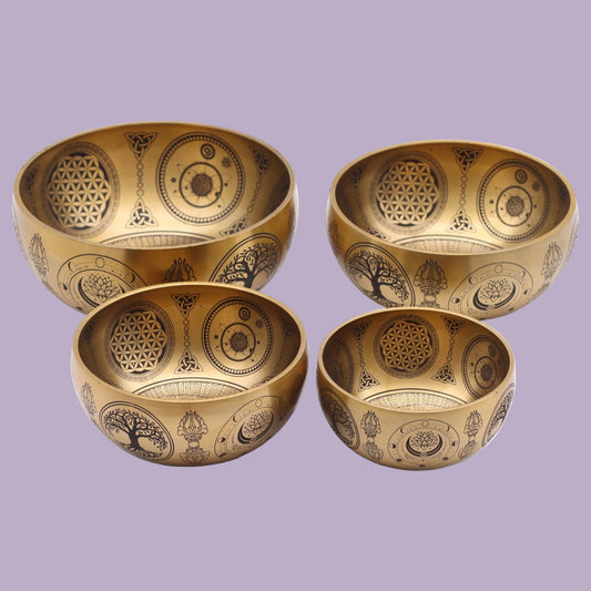 Handcrafted Brass Singing Bowl Set – Set of 4