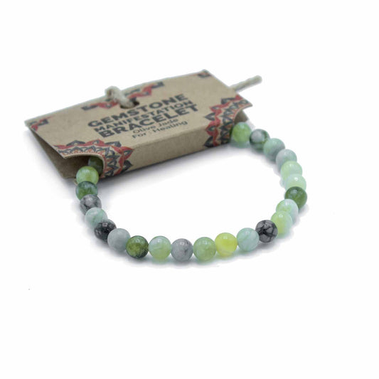 Verdant Harmony – Olive Jade Manifestation Bracelet 🌿✨