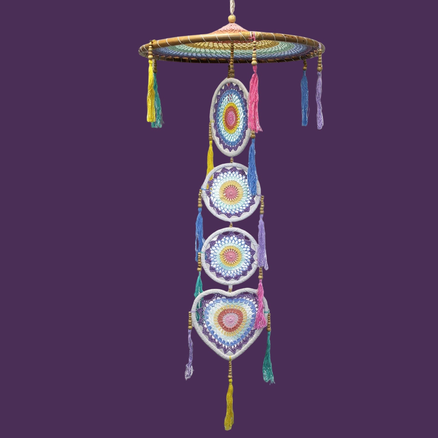 Extra Large Drama Dreamcatcher – Pastel Rainbow