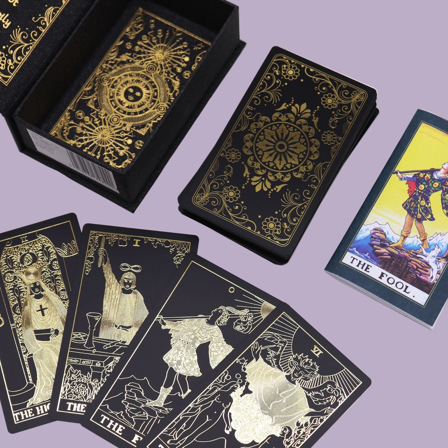 Gold & Black Foil Tarot Set – Elegance Meets Mysticism