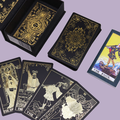 Gold & Black Foil Tarot Set – Elegance Meets Mysticism