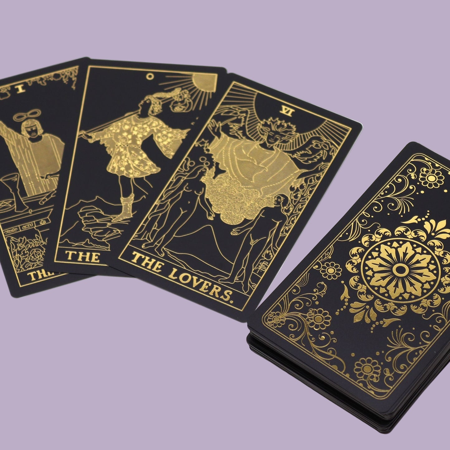 Gold & Black Foil Tarot Set – Elegance Meets Mysticism