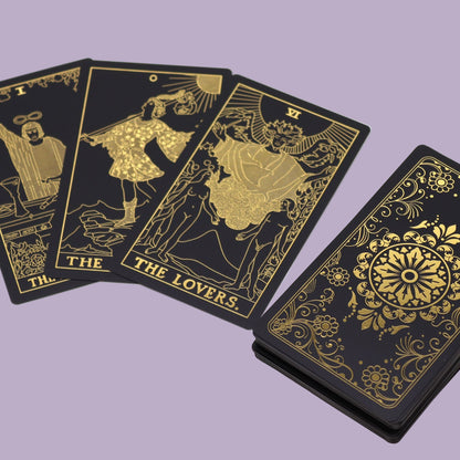 Gold & Black Foil Tarot Set – Elegance Meets Mysticism