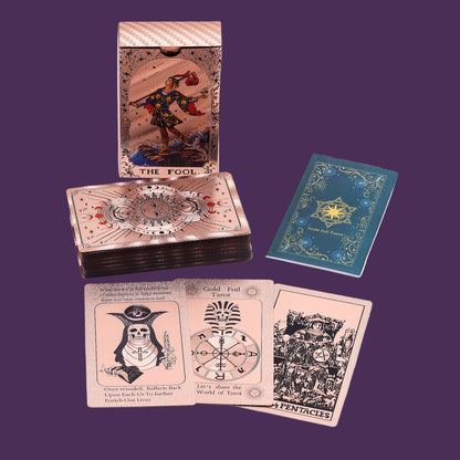 Rose Gold Foil Moon Phase Tarot Deck – Illuminate Your Intuition
