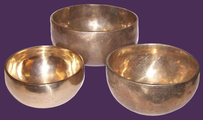 Set of 3 Handmade Brass Singing Bowls