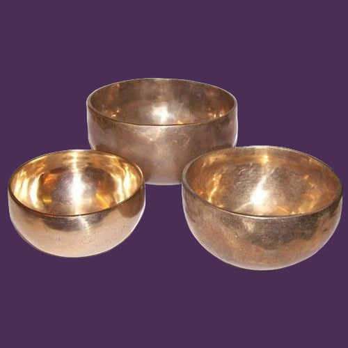 Set of 3 Handmade Brass Singing Bowls