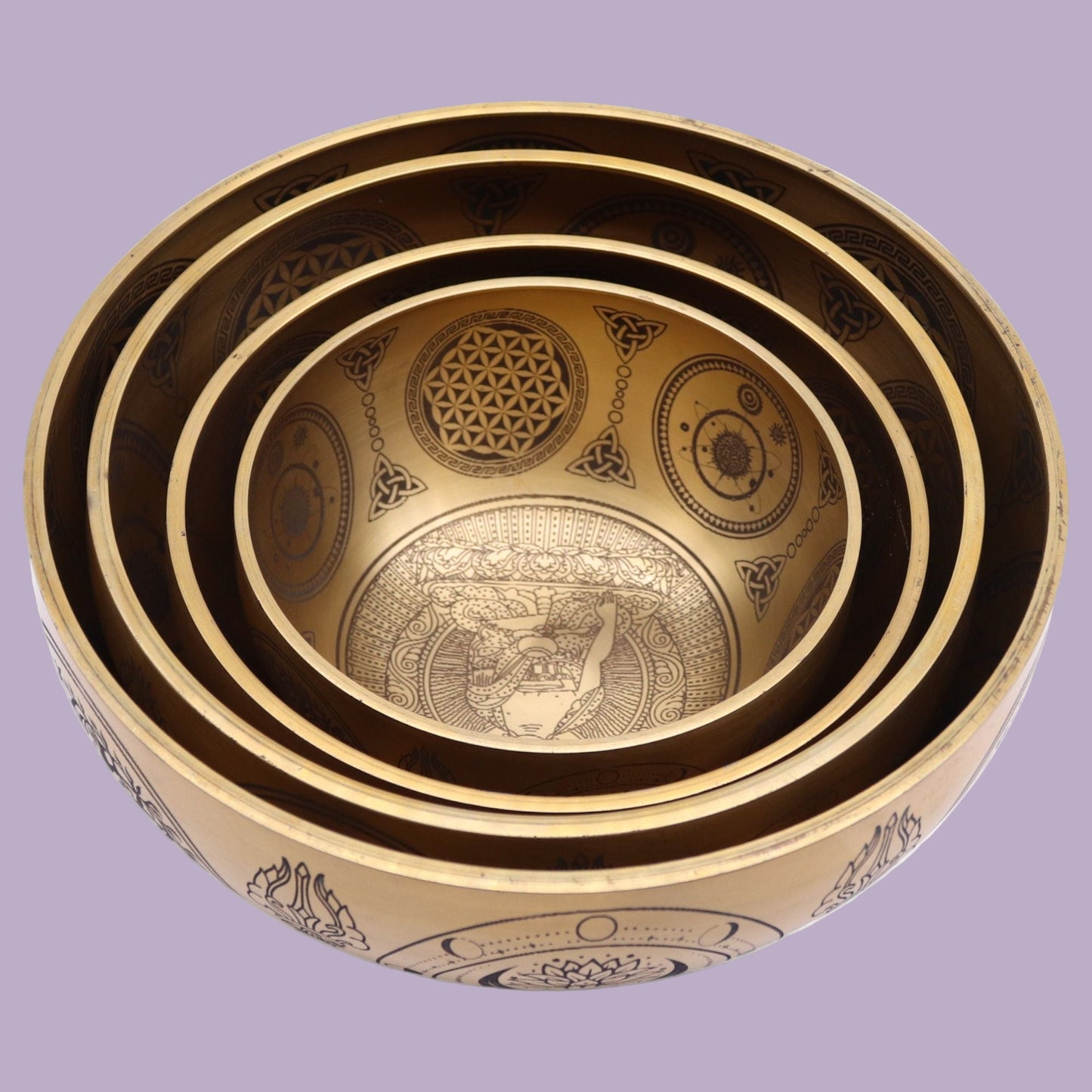 Handcrafted Brass Singing Bowl Set – Set of 4