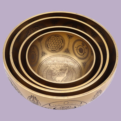 Handcrafted Brass Singing Bowl Set – Set of 4