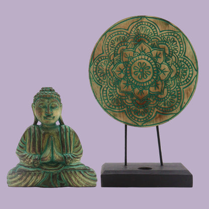 Buddha Feng Shui Set – Green Buddha Knot