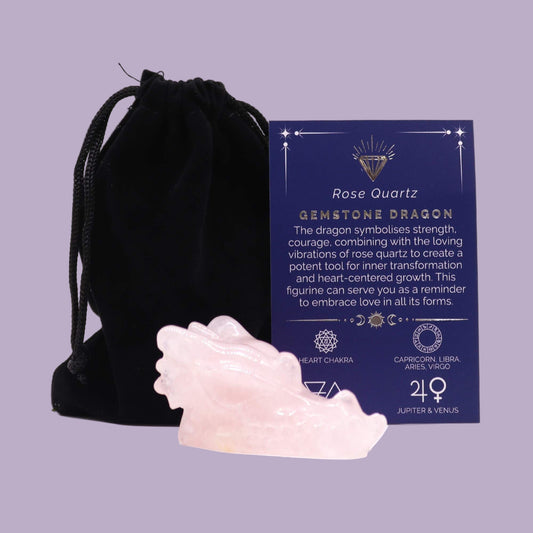 Gemstone Large Dragon Head- Rose Quartz