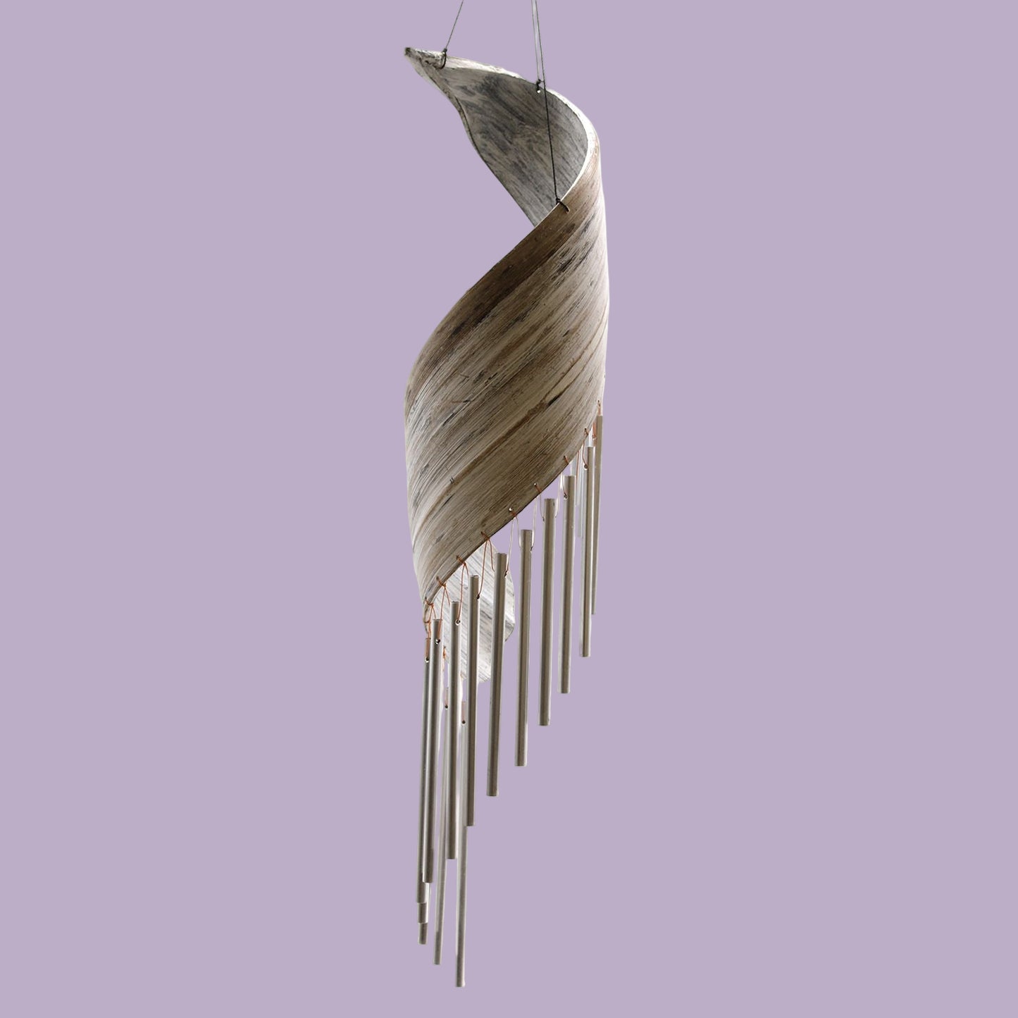 Whitewash Coconut Leaf Wind Chime