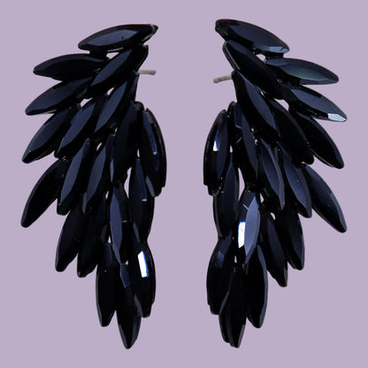 Jet Black Angel Wings Earrings – Embrace Your Inner Fire