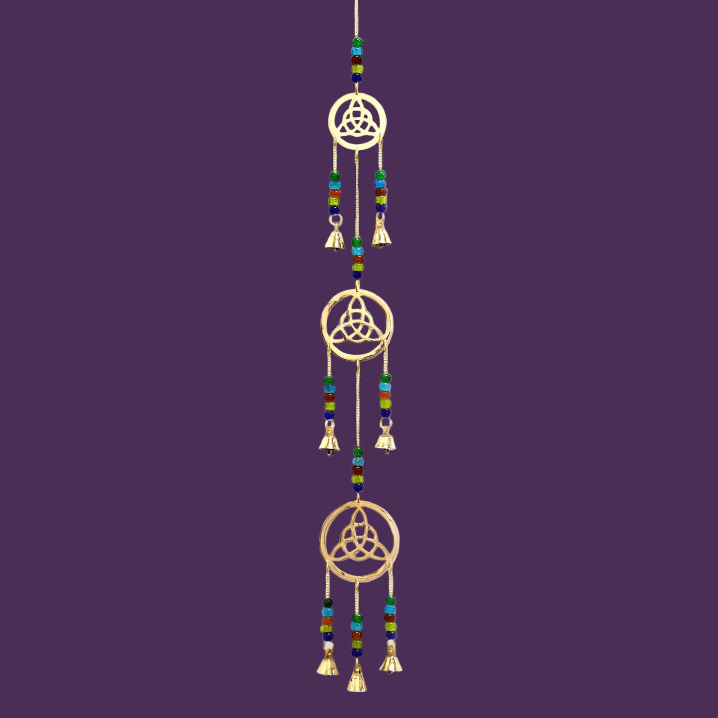 Indian Brass Celtic Drop Chimes – 7 Bells