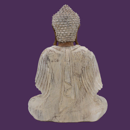 Buddha Statue Whitewash - 40cm Teaching Transmission