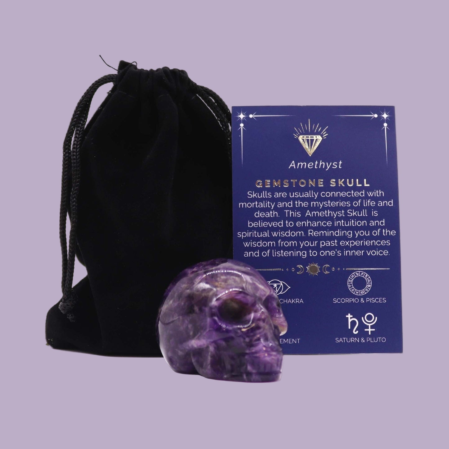 Amethyst Gemstone Large Skull