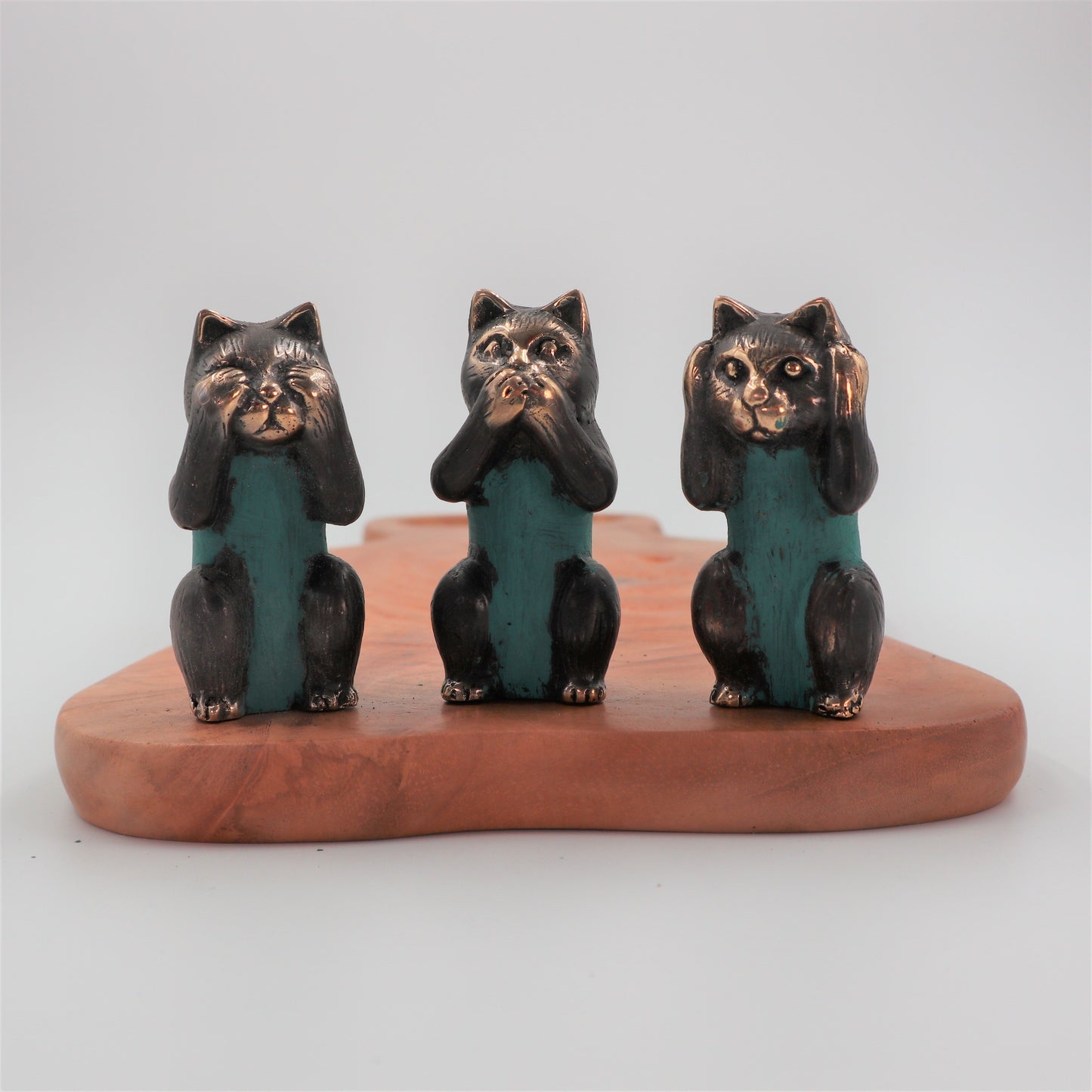 Set of 3 Brass “See No, Hear No, Speak No Evil” Cats