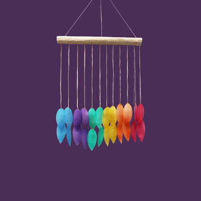 Rainbow Large Leaf Driftwood Chime