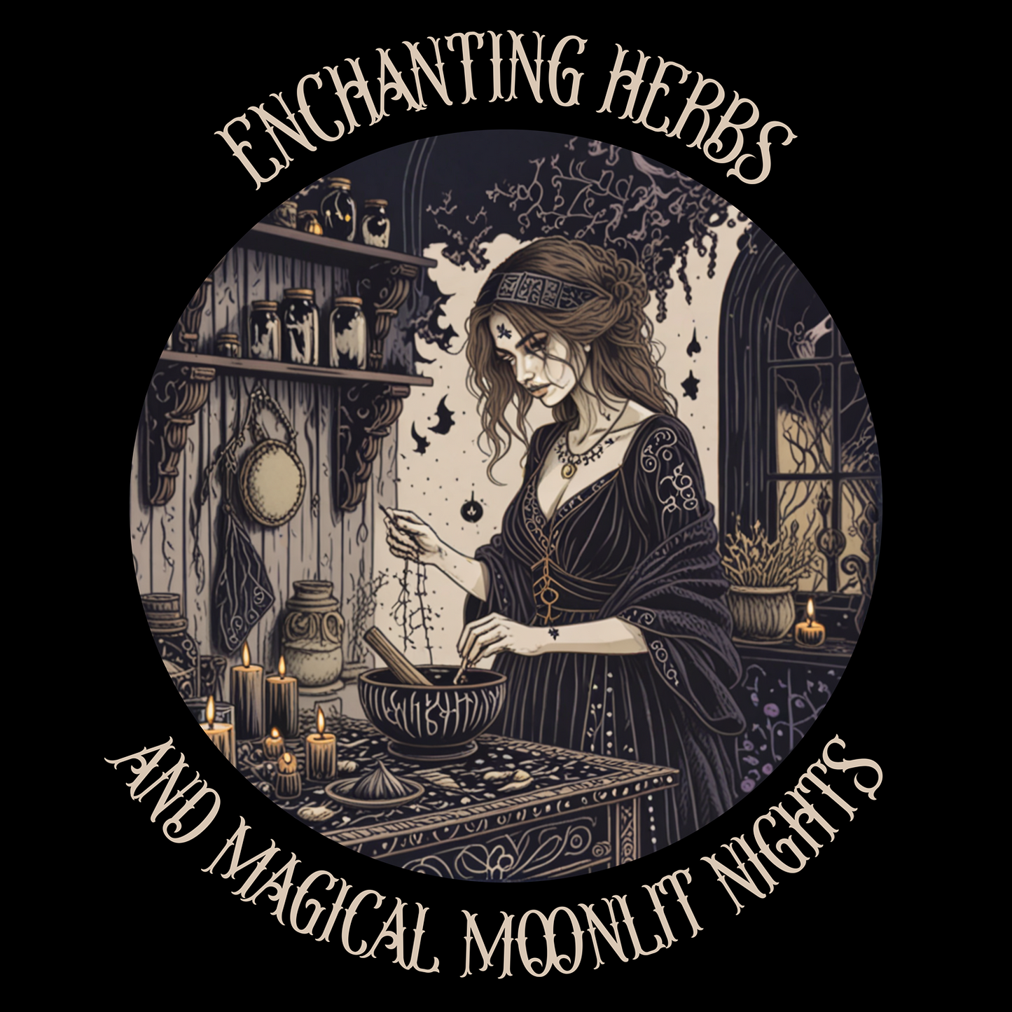 Enchanting herbs and magical moonlit nights T shirt